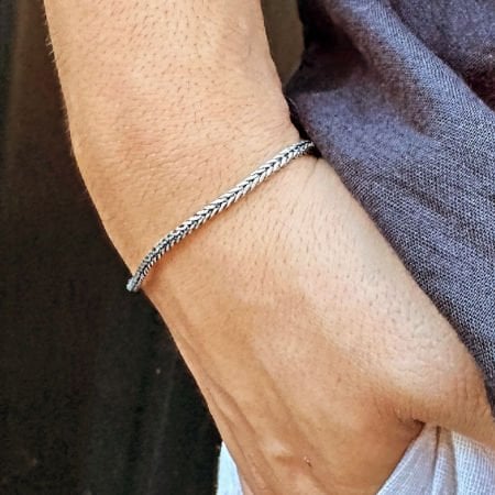 18 Ayar Beyaz Altın Kaplama Gümüş Tilki kuyruğu Bileklik
